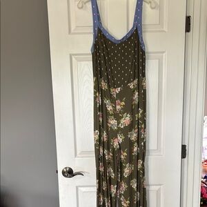 Matilda Jane Floral Sleeveless Romper with Blue Trim- medium- nwt
